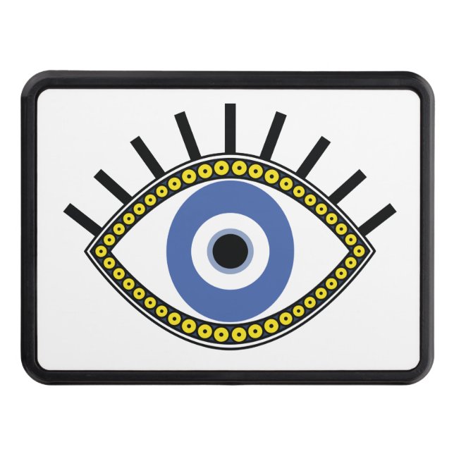 Blue eye, good luck, greek evil eye protection hitch cover (Front)