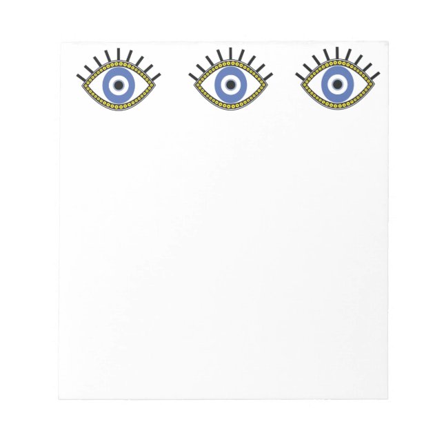 Blue eye, good luck, greek evil eye protection notepad (Front)