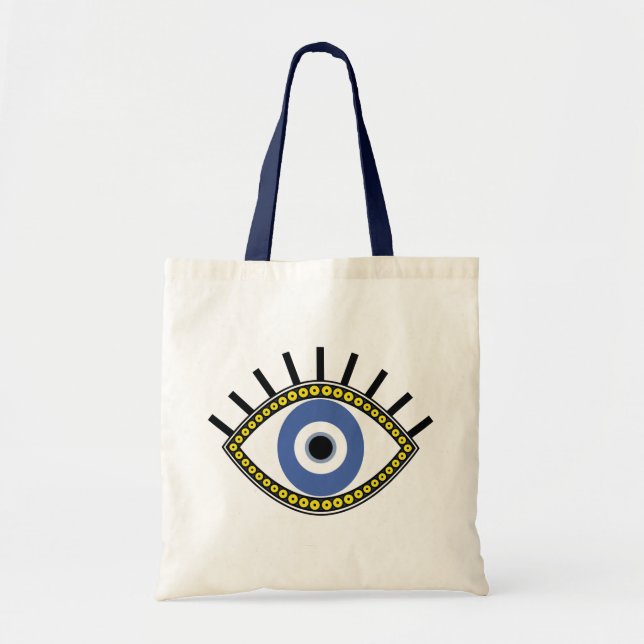 Blue eye good luck greek protection from evil eye  tote bag (Front)