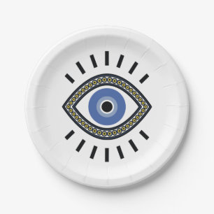 Blue eye good luck protection bead talisman paper plates