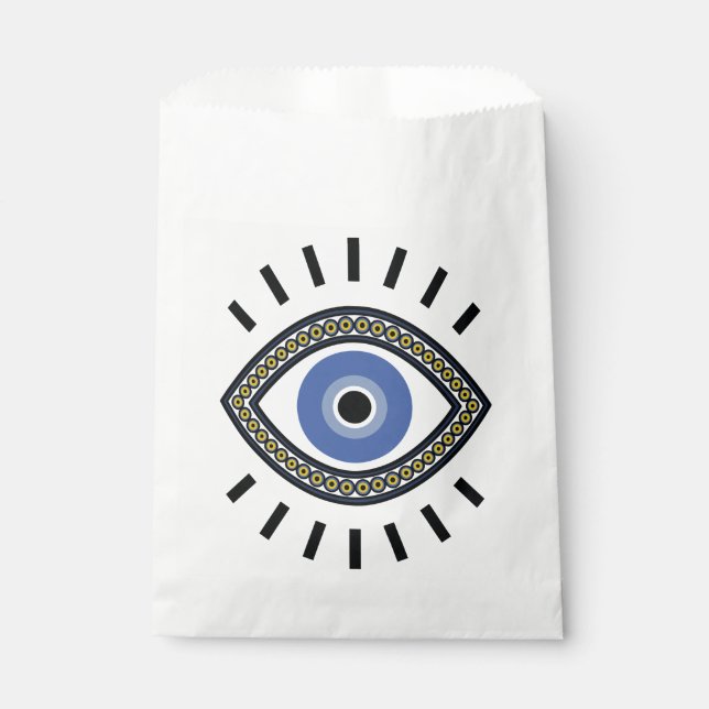 Blue eye good luck protection evil eye favor bag (Front)