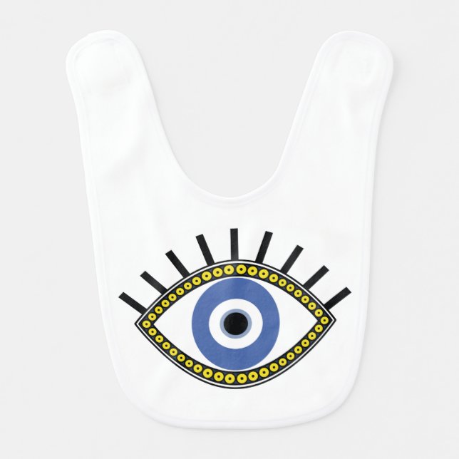 Blue eye good luck protection from evil ey baby bib (Front)