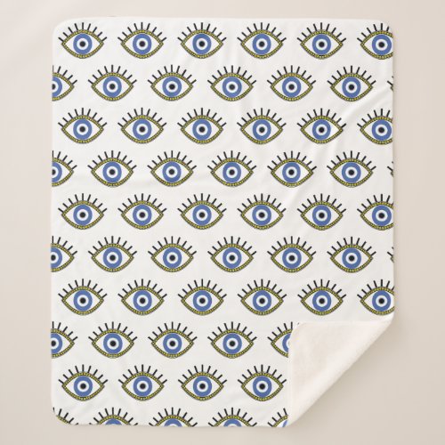 Blue eye good luck protection from evil eye  sherpa blanket