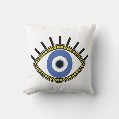 Blue eye good luck protection from evil eye  throw pillow