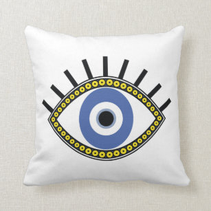 Blue eye, good luck, protection from evil eye  throw pillow