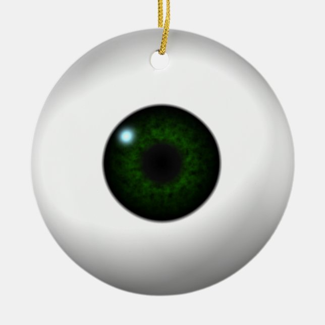blue eye / green eye ceramic ornament (Front)