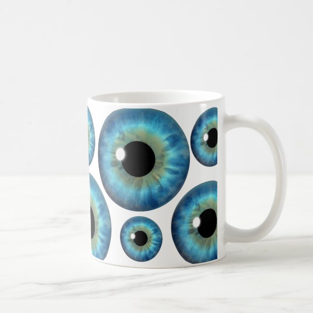Blue Eye Iris Cool Eyeball Custom Mug (Right)