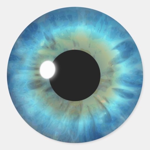 Blue Eye Iris Cool Eyeball Custom Round Stickers Sticker | Zazzle