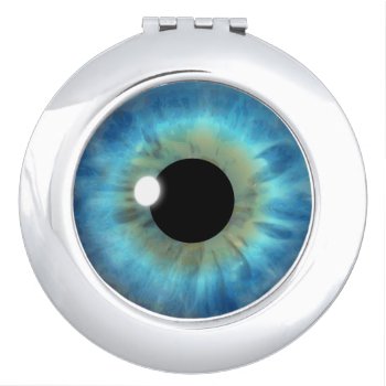 Blue Eye Iris Cool Eyeball Round Compact Mirrors by sunnymars at Zazzle