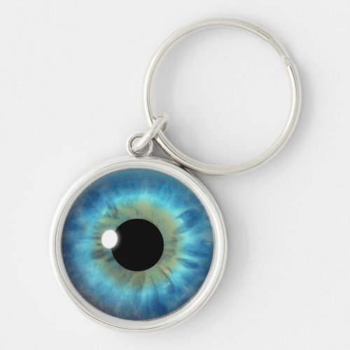 Blue Eye Iris Eyeball Cool Custom Round Keychains