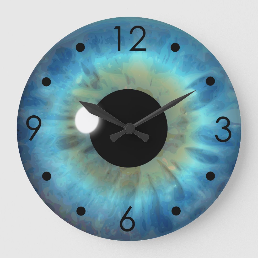 Orologio Rotante BW A Iris - Orologio Da Parete Bianco Con Movimento Occhi (Ore E Minuti) - Idea Regalo Per Medico Oculista