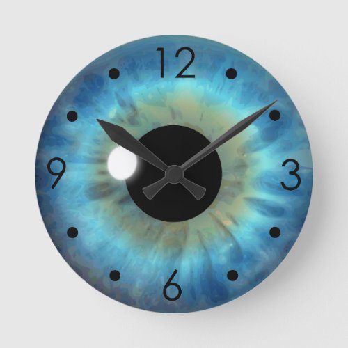 Blue Eye Iris Eyeball Custom Medium Round Clock