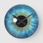 Blue Eye Iris Eyeball Medium Custom Round Clock at Zazzle