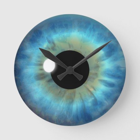 Blue Eye Iris Eyeball Medium Custom Round Clock