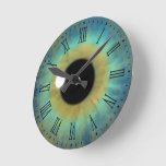Blue Eye Iris Eyeball Medium Round Roman Clock at Zazzle