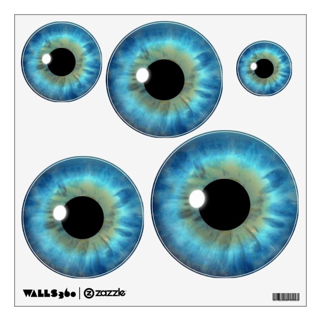 Blue Eye Iris Eyeballs Circles Shapes Wall Decals (Front)