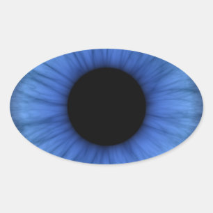 blue eye is cute oval sticker