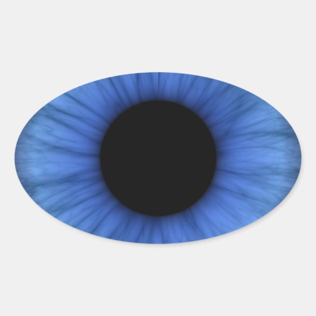 blue eye is cute oval sticker (Front)