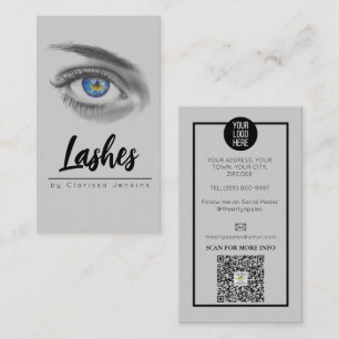 blue eye Lashes Eyelash Extensions makeup Business Card