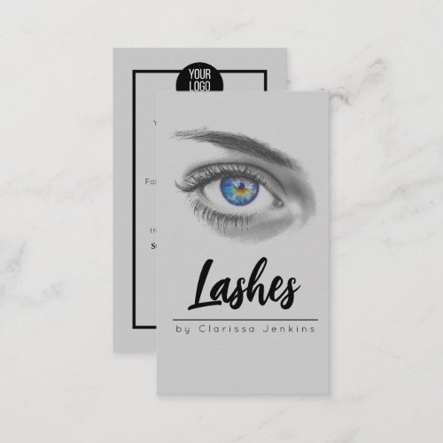 blue eye Lashes Eyelash Extensions makeup Business Card