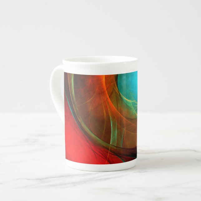 Blue Eye Modern Abstract Fine Art Cool Pattern #16 Bone China Mug (Front Left)