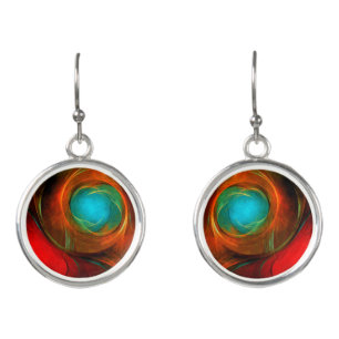 Blue Eye Modern Abstract Fine Art Cool Pattern #16 Earrings
