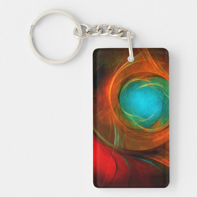 Blue Eye Modern Abstract Fine Art Cool Pattern #16 Keychain (Front)