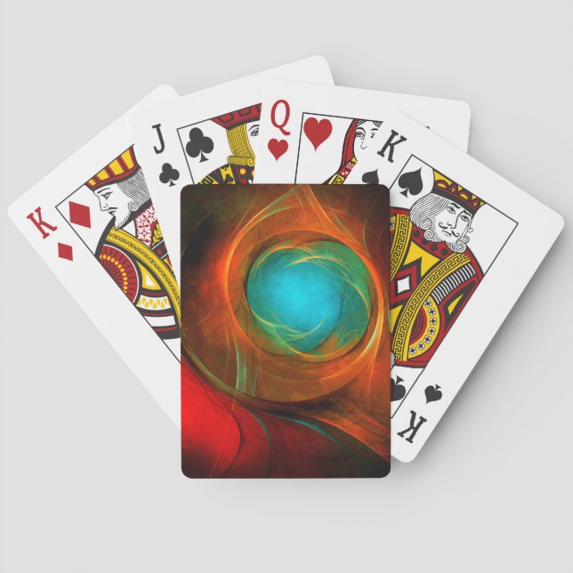 Blue Eye Modern Abstract Fine Art Cool Pattern #16 Poker Cards (Back)