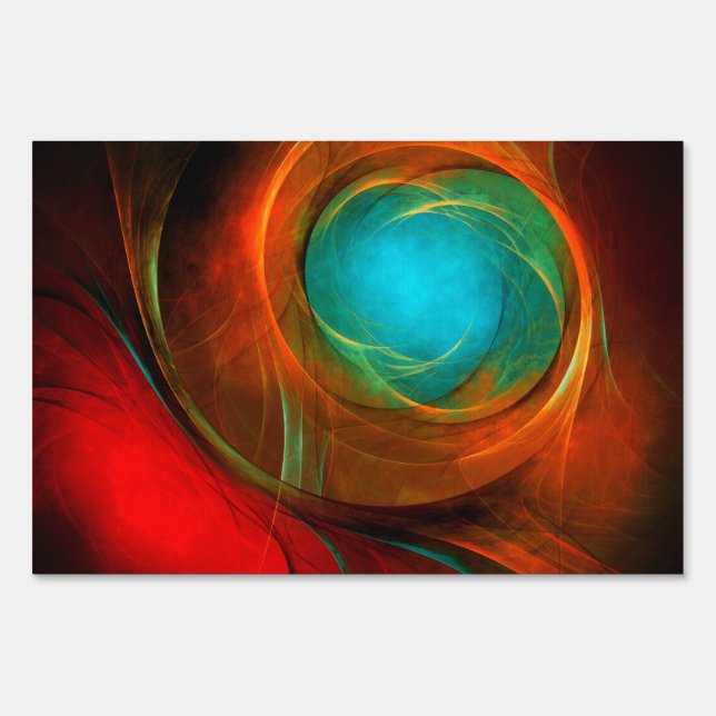 Blue Eye Modern Abstract Fine Art Cool Pattern #16 Sign (Front)