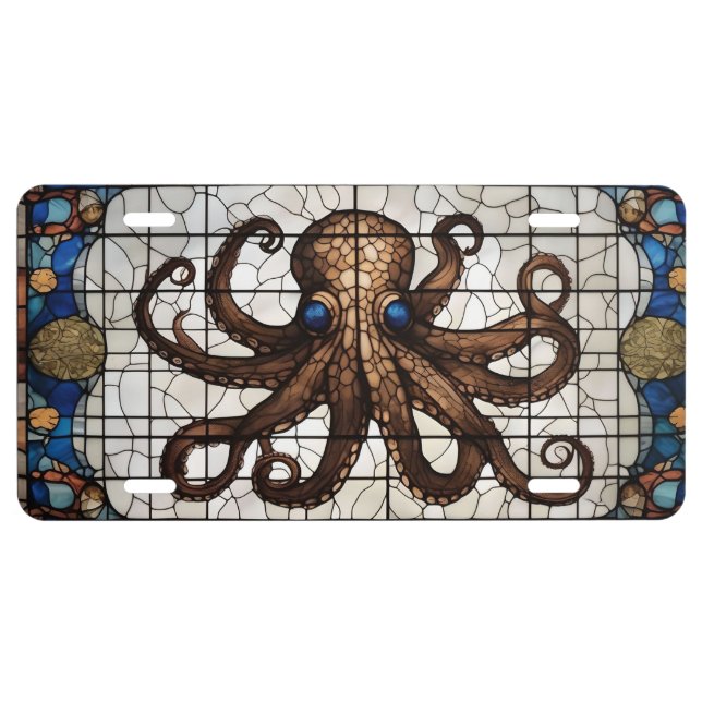 BLUE EYE OCTOPUS LICENSE PLATE (Front)