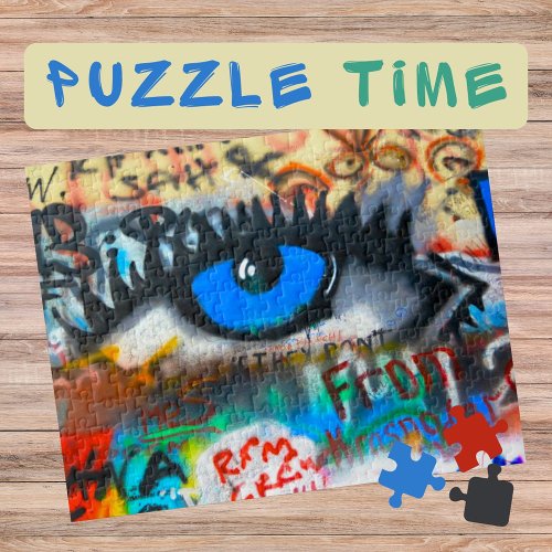 Blue Eye on the Graffiti Wall _  Jigsaw Puzzle