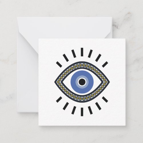 Blue eye protection bead amulet greek tradition note card