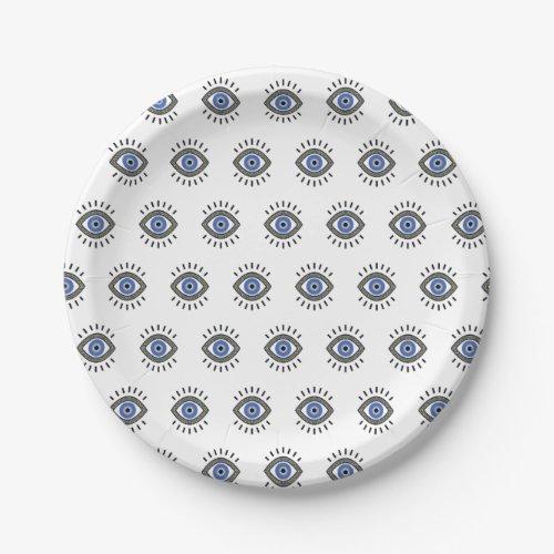 Blue eye protection from bad energy evil eye paper plates