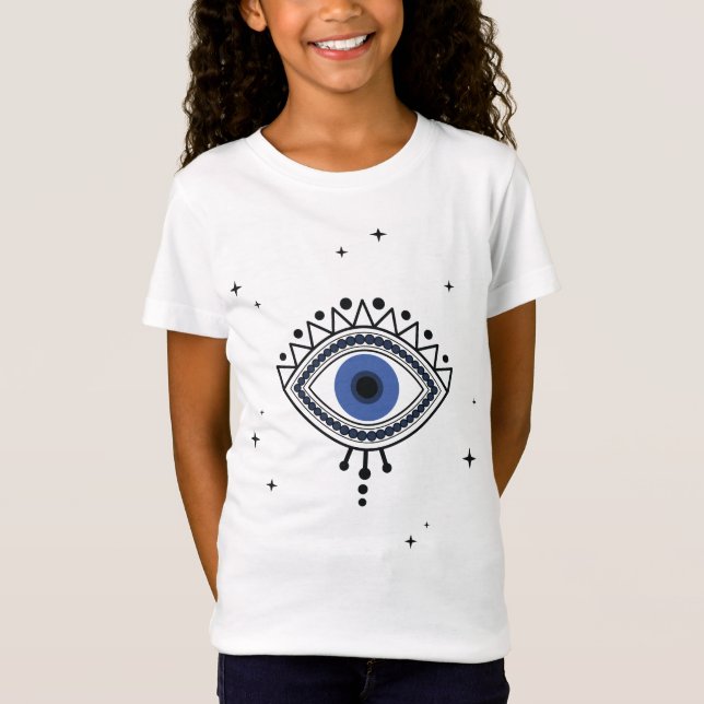 Blue eye protection magic symbol good energy T-Shirt (Front)