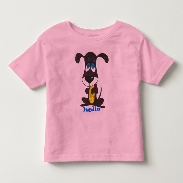 BLUE EYE PUPPY, HELLO TODDLER T-SHIRT (Front)