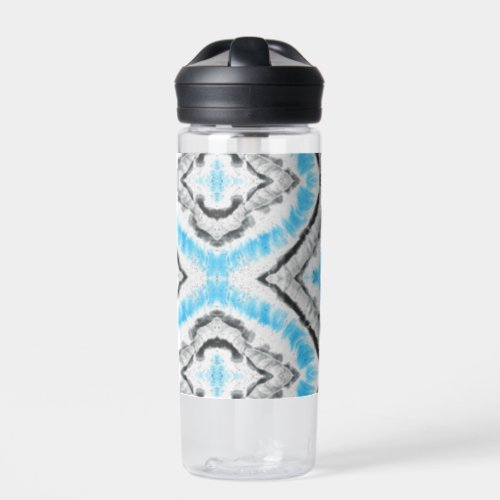 Blue Eye Shibori Tie Dye Rustic Pattern Water Bottle