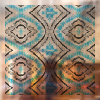 Blue Eye Shibori Tie Dye Rustic Pattern Window Cling