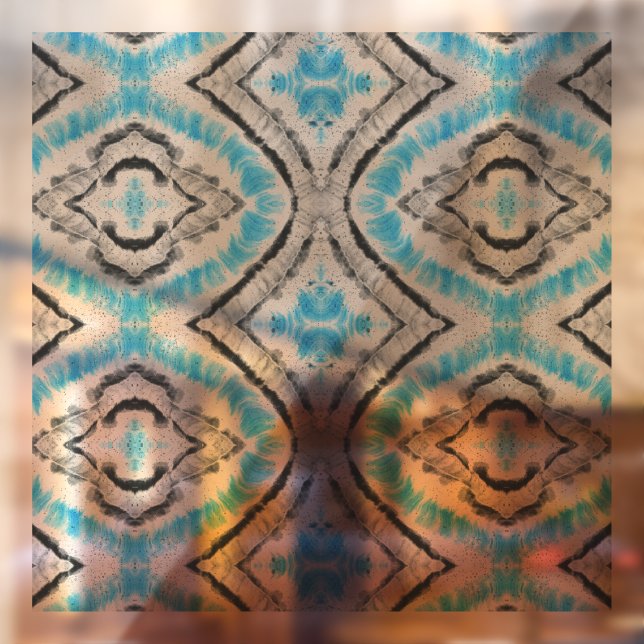 Blue Eye Shibori Tie Dye Rustic Pattern Window Cling (Sheet 2)