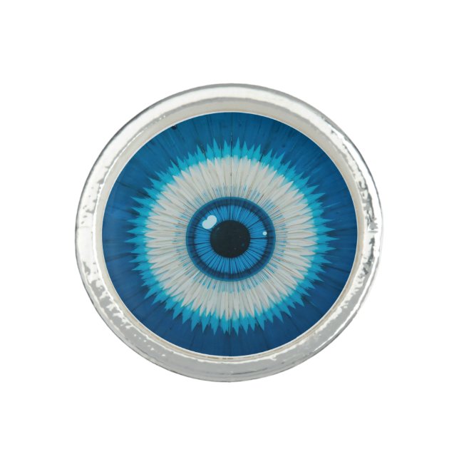 🧿 Blue Eye Symbol For Protection Ring (Front)