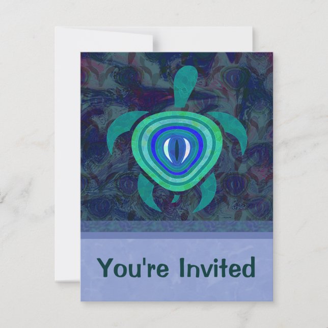 Blue Eye Turtle Invitations (Front)
