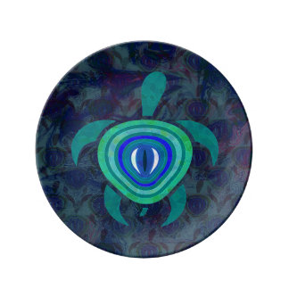 Blue Eye Turtle Porcelain Plates