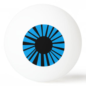 Blue Eye with Black Pupil on White Eyeball Ping-Pong Ball