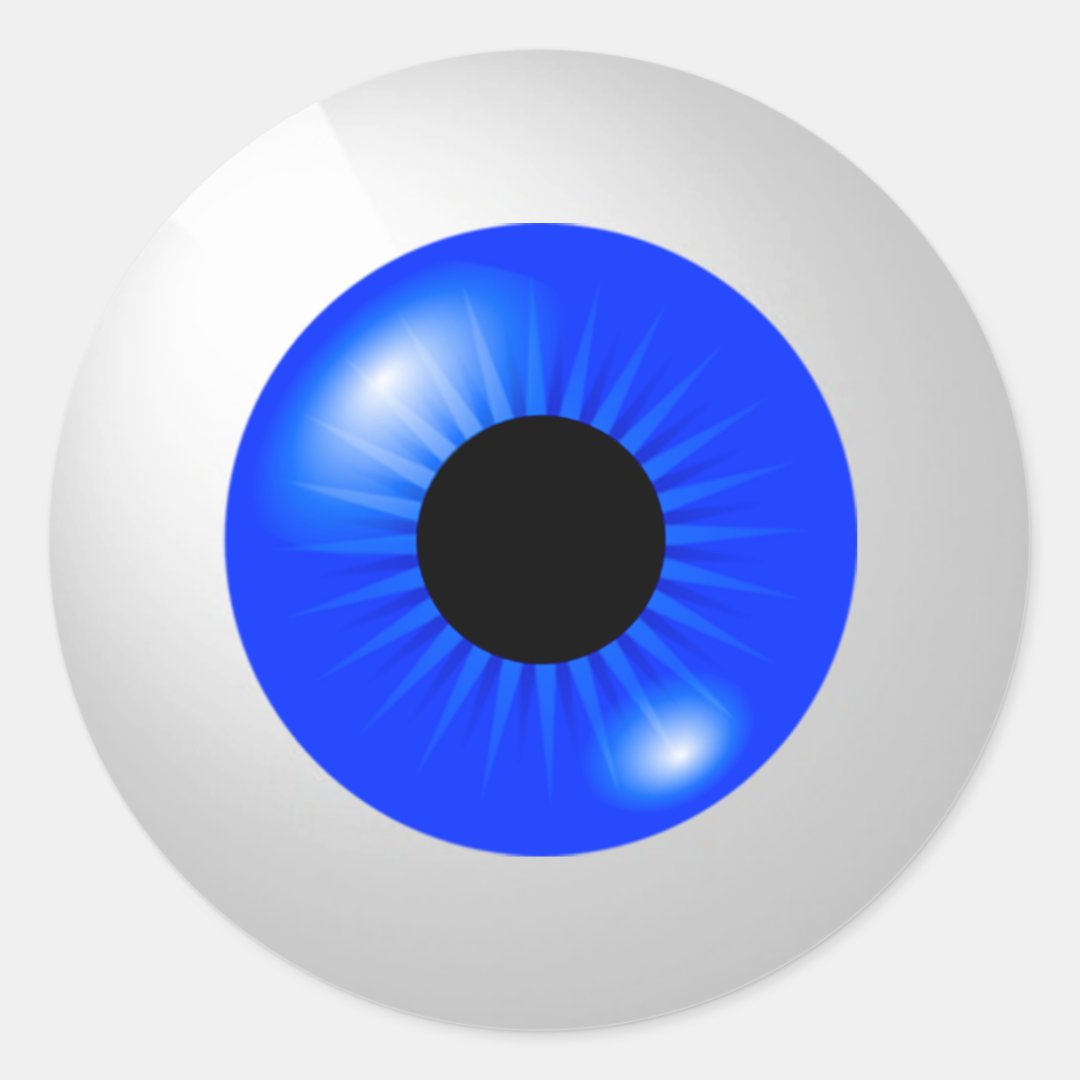 Blue Eyeball Classic Round Sticker Zazzle