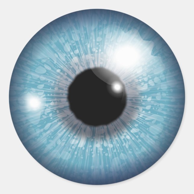 Blue eyeball classic round sticker (Front)