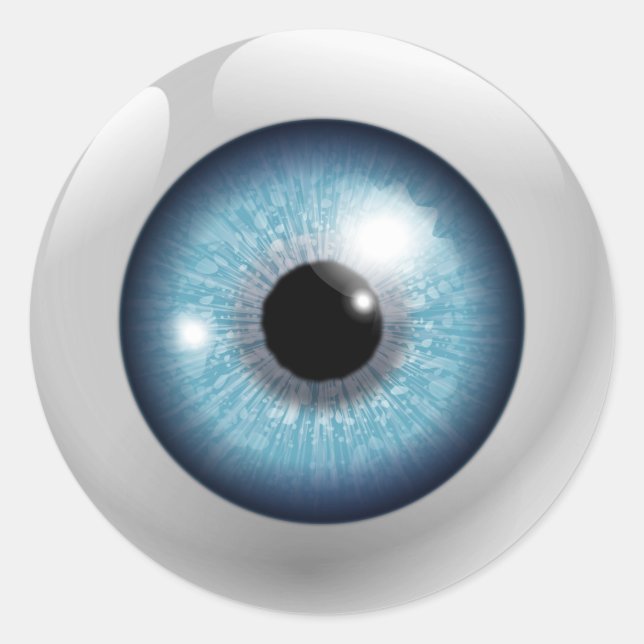 Blue Eyeball Classic Round Sticker (Front)
