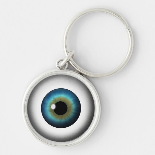 Blue Eyeball Cool Weird Eye Premium Round Keychain