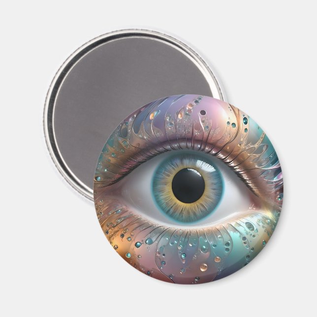 Blue Eyeball Fractal Art, Magnet (Front/Back)