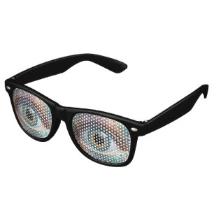 Blue Eyeball Fractal Art, Retro Sunglasses