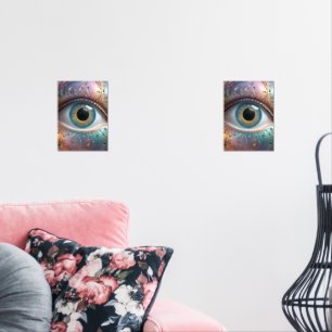Blue Eyeball Fractal Art, Wall Art Sets