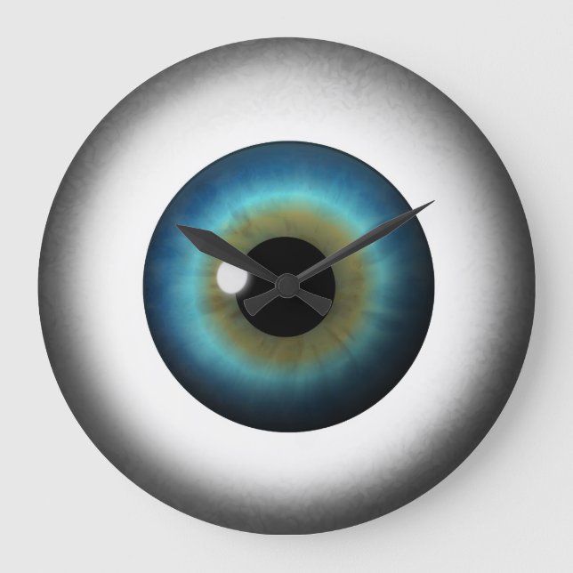 Blue Eyeball Iris Eye Custom Large Round Clock (Front)